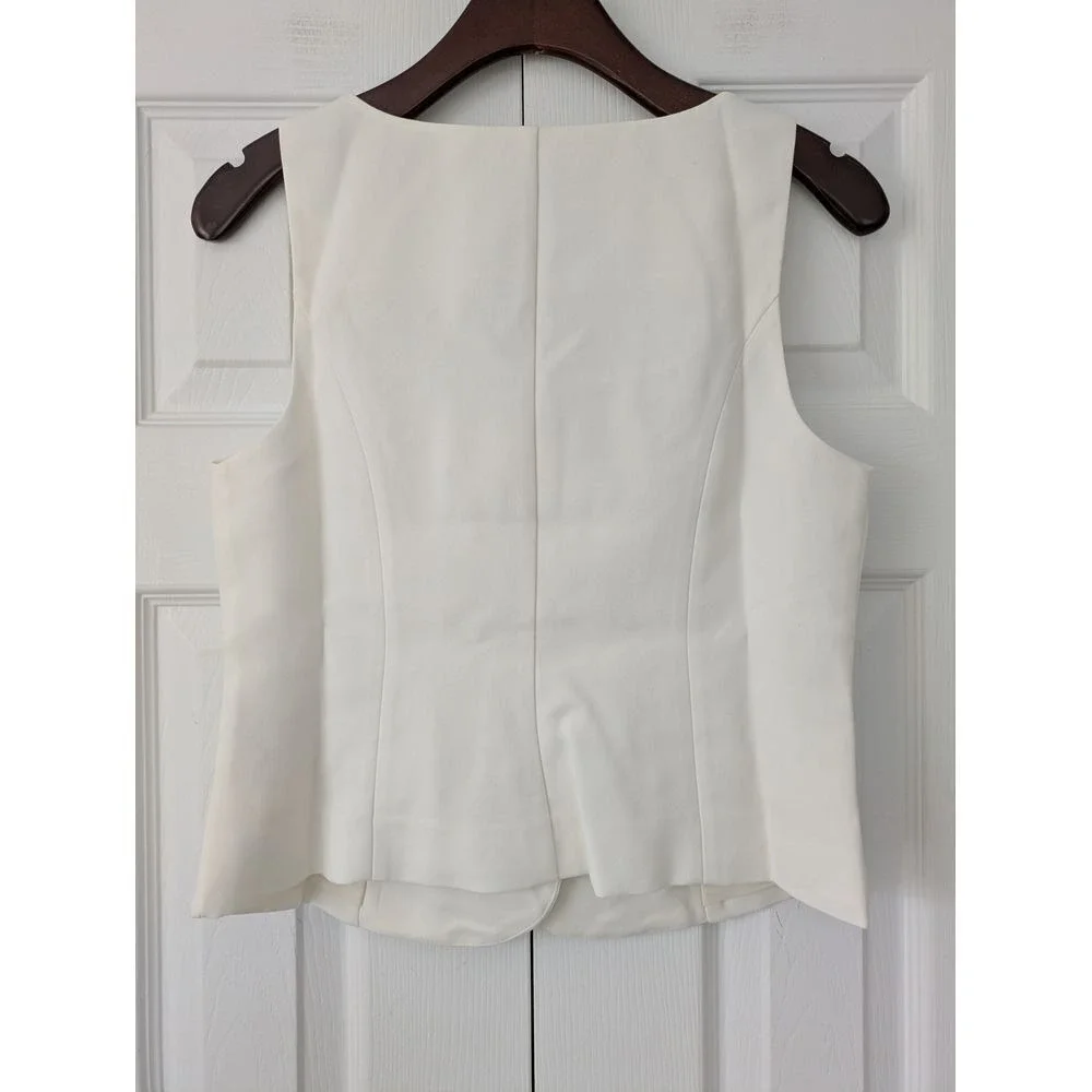 J. Crew Maia Scoop Neck Vest in Crepe Size 8 Ivory NWT $98 CF359